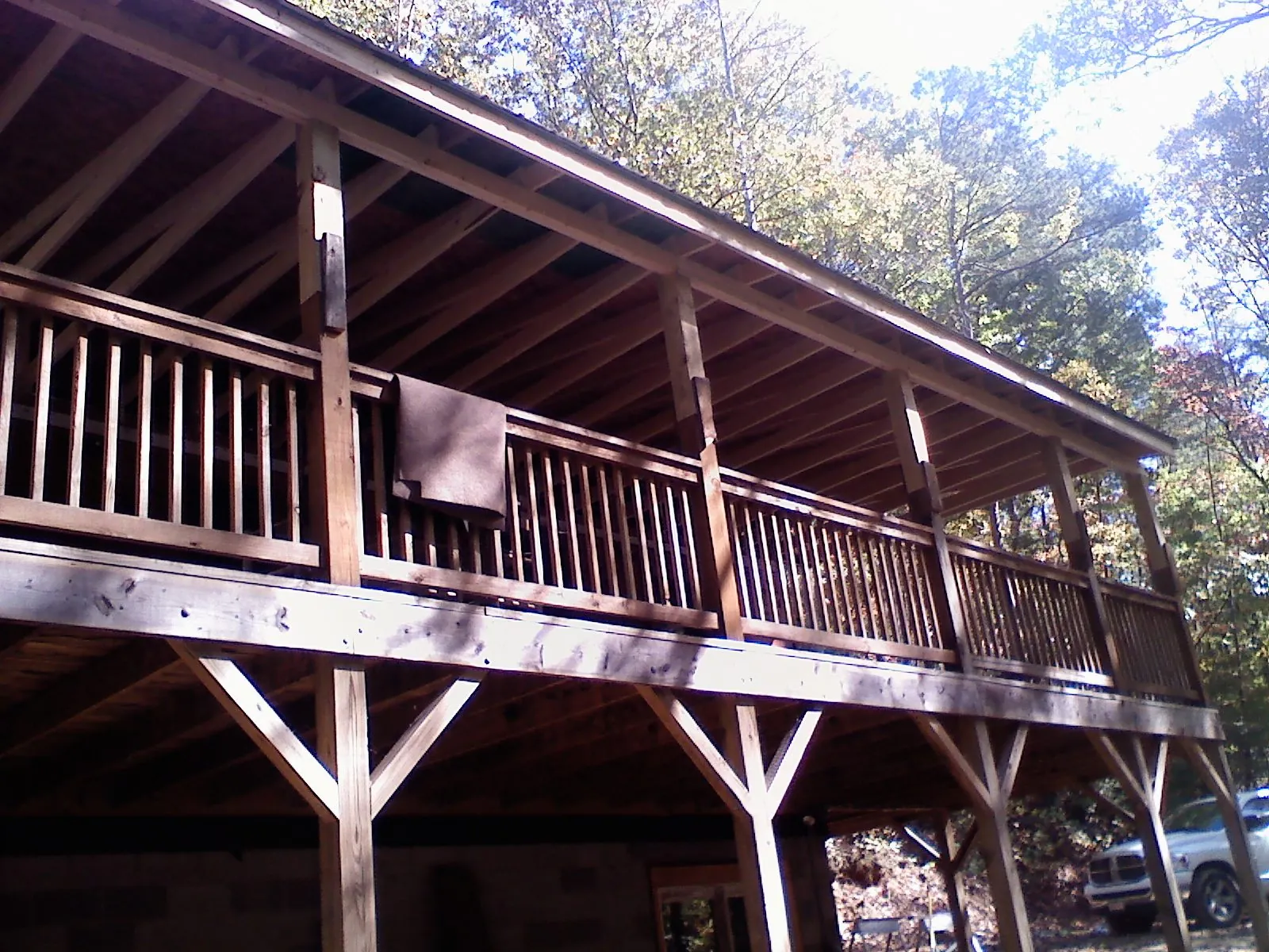 Timber framing under a new elevated porch and deck — Roof Leak Repair in Milo by Roofing Brothers